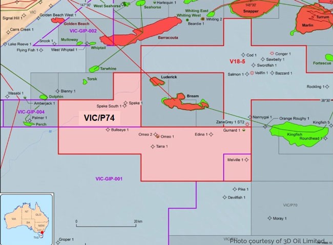3D Oil secures VIC/P74 permit offshore Gippsland Basin