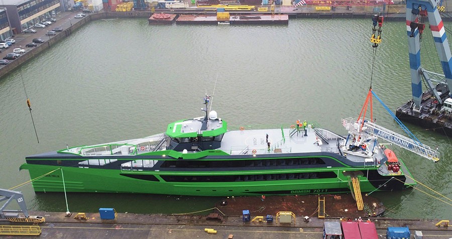 Ampelmann mobilises S-type system on the Aqua Helix in unique collaboration with Damen