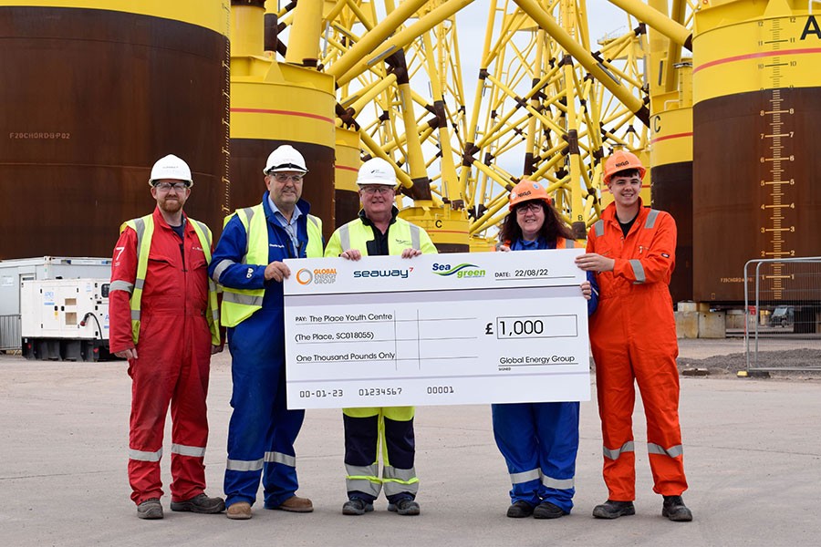 Global Energy Group partners with Seaway 7 and Seagreen’s wind energy project on monthly safety award that will see local charities land £1,000 windfall