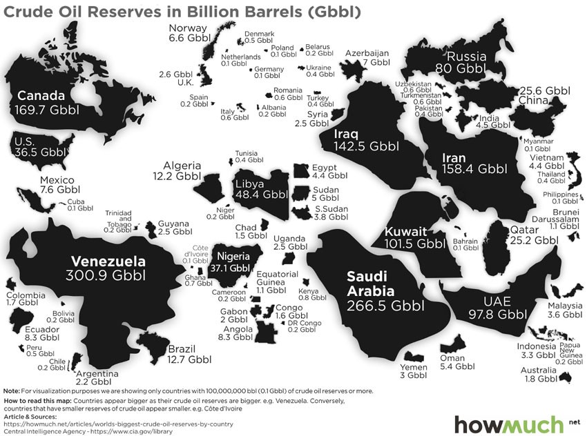 Map The Countries With the Most Oil Reserves OGV Energy