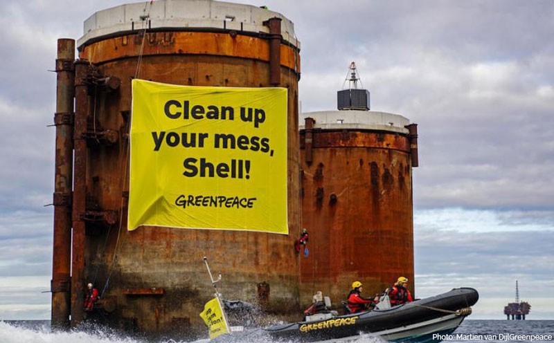 Shell wants to ban Greenpeace protesters from Brent oil platforms
