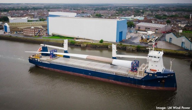 World’s longest turbine blade arrives for testing in the UK