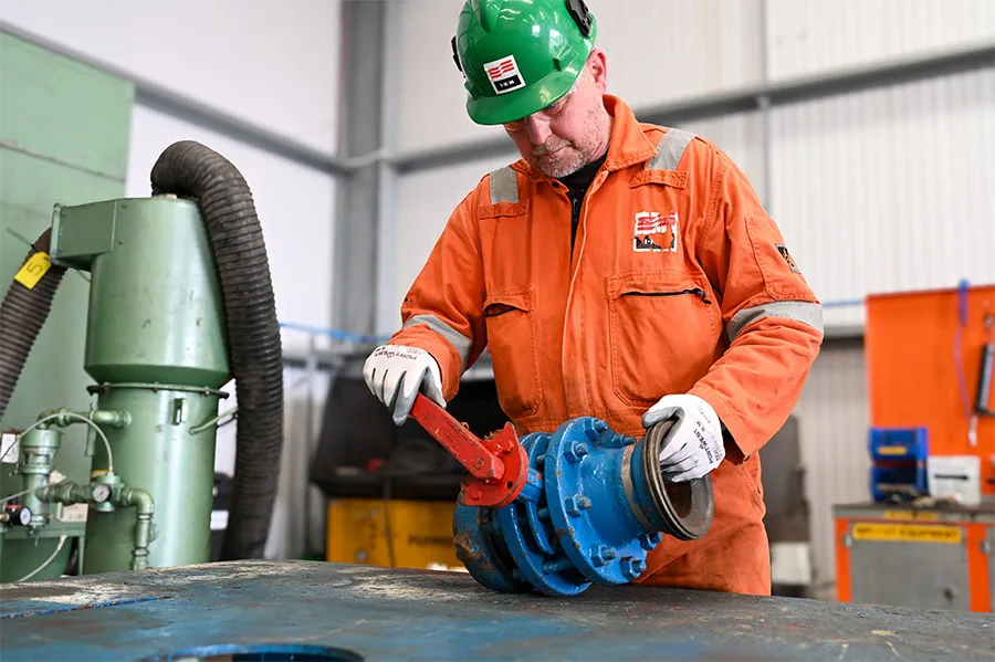 Gary Shaw pictured working on a valve