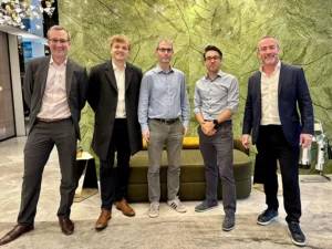 (Left to right) David Macaulay, VP Sales & Strategic Partnerships, Geoteric, Harry Whittaker, Business Development Geoscientist, Geoteric, Paul Wilson, Senior Geoph