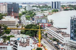Lagos, Nigeria - Aerial view to Victoria Island roads and bridges. Getty Images Image used for illustrative purpose.